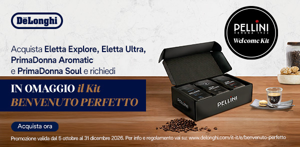Promo: De'Longhi: in omaggio il Kit Benvenuto Perfetto